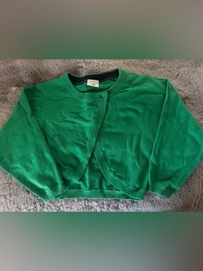 CAbi Kelly Green Button-Up Cardigan